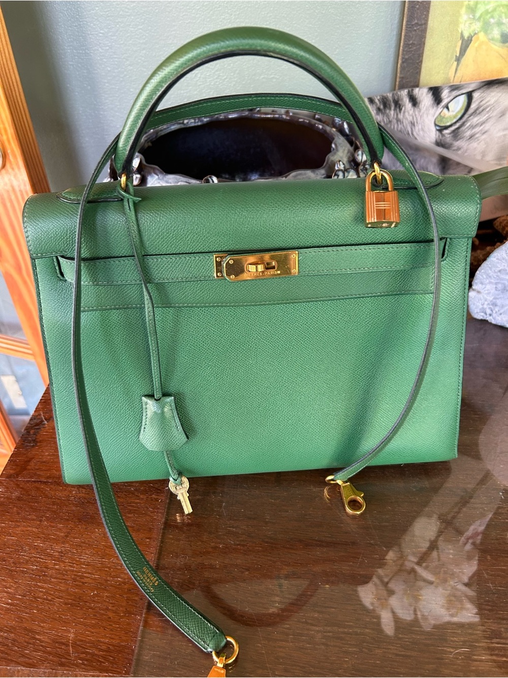 Vintage Hermes Kelly  Rigid 32 Cm bag